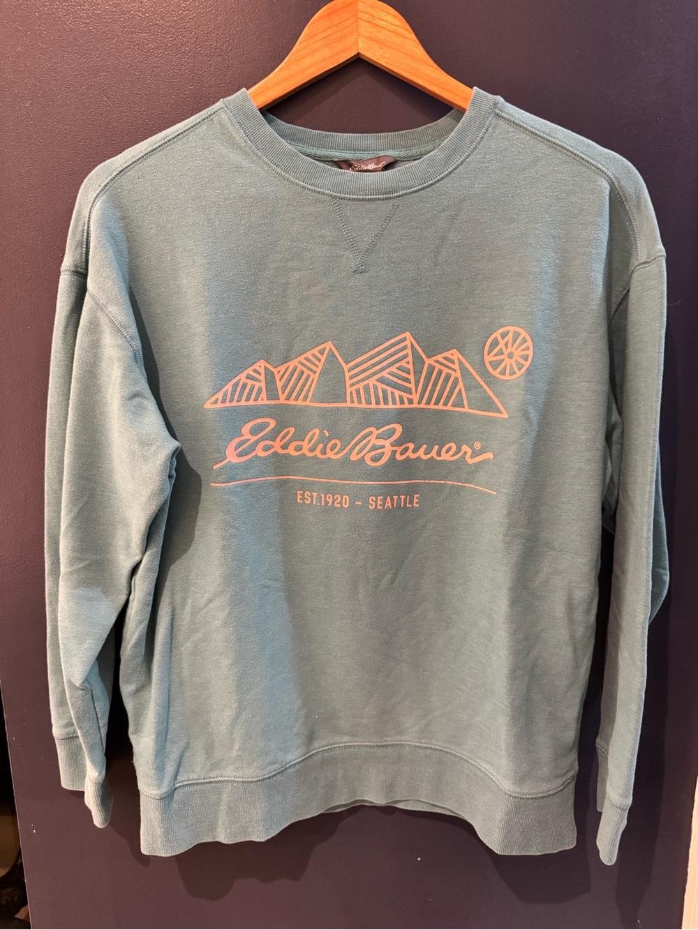 Eddie Bauer Vintage Graphic Sweatshirt Women’s M Green/Teal